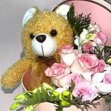 Perfect Gift Set- Pink Roses with Teddy bear